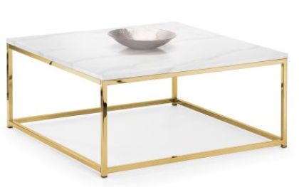 Scala Marble Top Coffee Table - Gold