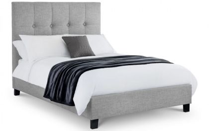 Sorrento High Headboard Bed 135cm - Light Grey