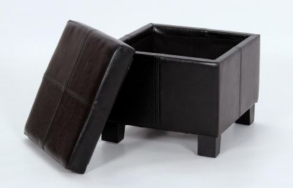 Stella Ottoman PU Black