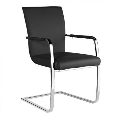 Una PU Arm Chair - Black/Chrome (Sold in 2s)