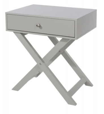 Options X Leg 1 Drawer Petite Bedside Cabinet - Grey