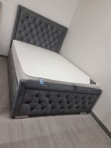 Vienna Fabric Ottoman Super King Size Bed 6ft - Plush Grey