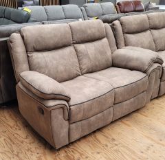 Lucan Fabric Manual Recliner 2 Seater - Brown