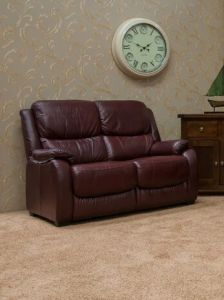 Parker Leather 2 Seater Sofa - Burgundy