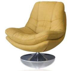 Axis Fabric 1 Seater Recliner Swivel Chair - Gold
