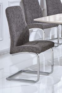 Belarus Patterned PU Chrome Chair