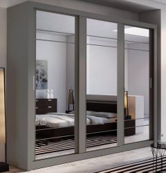 Boston 3 Door Sliding Wardrobe 2.5m - Grey 