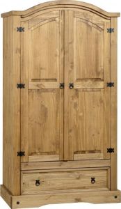 Corona 2 Door 1 Drawer Wardrobe - Curved Top