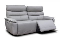 Cadiz Leather 3 Seater Recliner Sofa 3RR - Light Grey