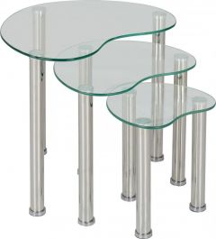 Cara Nest of tables - Clear Glass / Silver