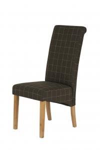 Carnaby Brown/Cream check fabric dining chair