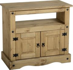 Corona TV Cabinet - Distressed Waxed Pine