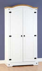 Corona 2 Door Wardrobe - White/Beech