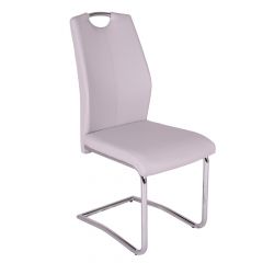 Elena Leather Dining Chair - Light Grey