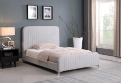 Hampton Fabric King Size Bed 5ft - Light Grey