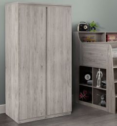 Jupiter 2 Door Oak Wardrobe - Grey