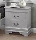 Louise Grey 2 Drawer Bedside Locker (Last 1)