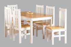 Ludlow Dining Set Oak / White - 6 Chairs