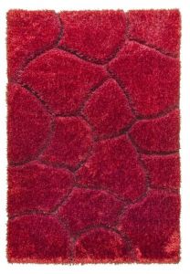 Luxus Stones Shaggy Rug 120 x 170 - Red