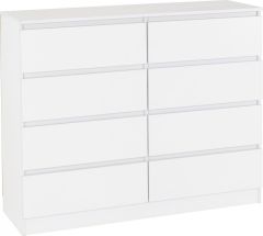 Malvern 8 Drawer Chest - White