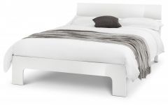 Manhattan High Gloss Double Bed White - 4ft 6in