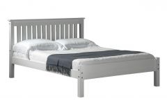 Manila Pine Double Bed 4ft 6in White - Low Foot End