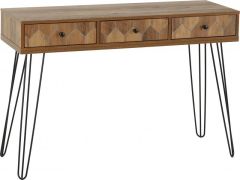 Ottawa 3 Drawer Console Table - Medium Oak Effect / Black