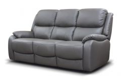 Parker Leather 3 Seater Sofa - Navy Grey