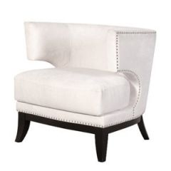 Cream Studded Modern Armchair