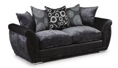 Shannon Fabric Suite 2+2 Grey and Black
