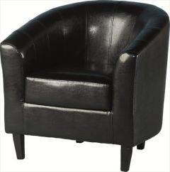Tempo Faux Leather Tub Chair - Black