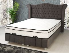 Kassandra Ottoman Fabric King Size Bed 5ft - Plush Grey