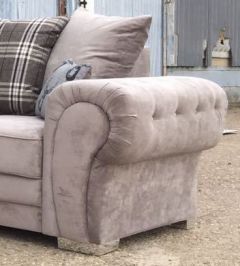 Verona Fabric 1 Seater Sofa - Beige / Mink SCATTER BACK