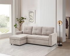 Lilly - Corner Sofa Bed - Beige