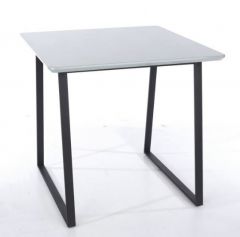 Aspen High Gloss Square Dining Table with Metal Legs - Grey