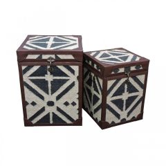 Aztec Set of 2 Side Table Trunks