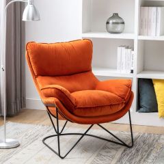 Bray Fabric Accent Chair - Rust