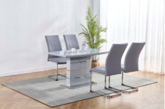 Chantelle 4′ Fixed Top Dining Set - Grey