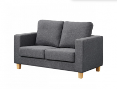 Chesterfield 2 Seater Sofa Linen Fabric - Dark Grey