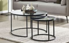 Chicago Round Nesting Coffee Table - Smoked Glass