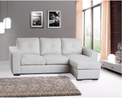 Diego Chaise Sofa Full Bonded Leather - White