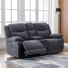 Herbert Fabric 2 Seater Electric Recliner Sofa - Dark Gray