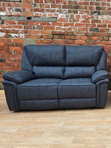 Edwardo Grey Fabric 2 Seater Recliner Sofa - Charcoal