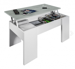 Epping Coffee Table Lift-Up - White & Concrete