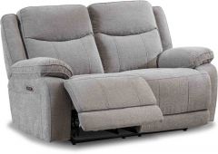Herbert Fabric 2 Seater Electric Recliner Sofa - Light Grey