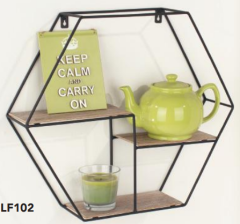 Hexagonal Display Shelf 480mm - Black