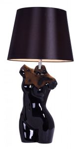 Lady Bust Table Lamp Black