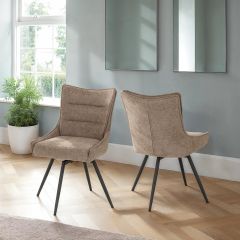 Lewis Swivel Chair (2 Per Box) - Fawn Fabric