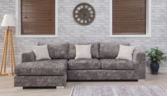Madera Fabric LHF Chaise Sofa - Platinum