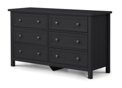 Maine 6 Drawer Wide Chest - Anthracite